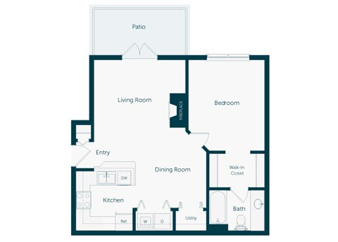 Emmersyn at Lone Tree - A1 - 1 Bed 1 Bath - 2D